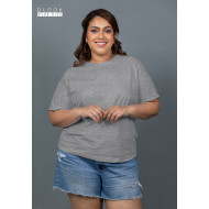 WOMENS PLUS T SHIRT-LIGHT GRAY-DWP 50001 